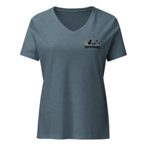 Women’s relaxed v-neck t-shirt-black lab- Peak Performance Logo