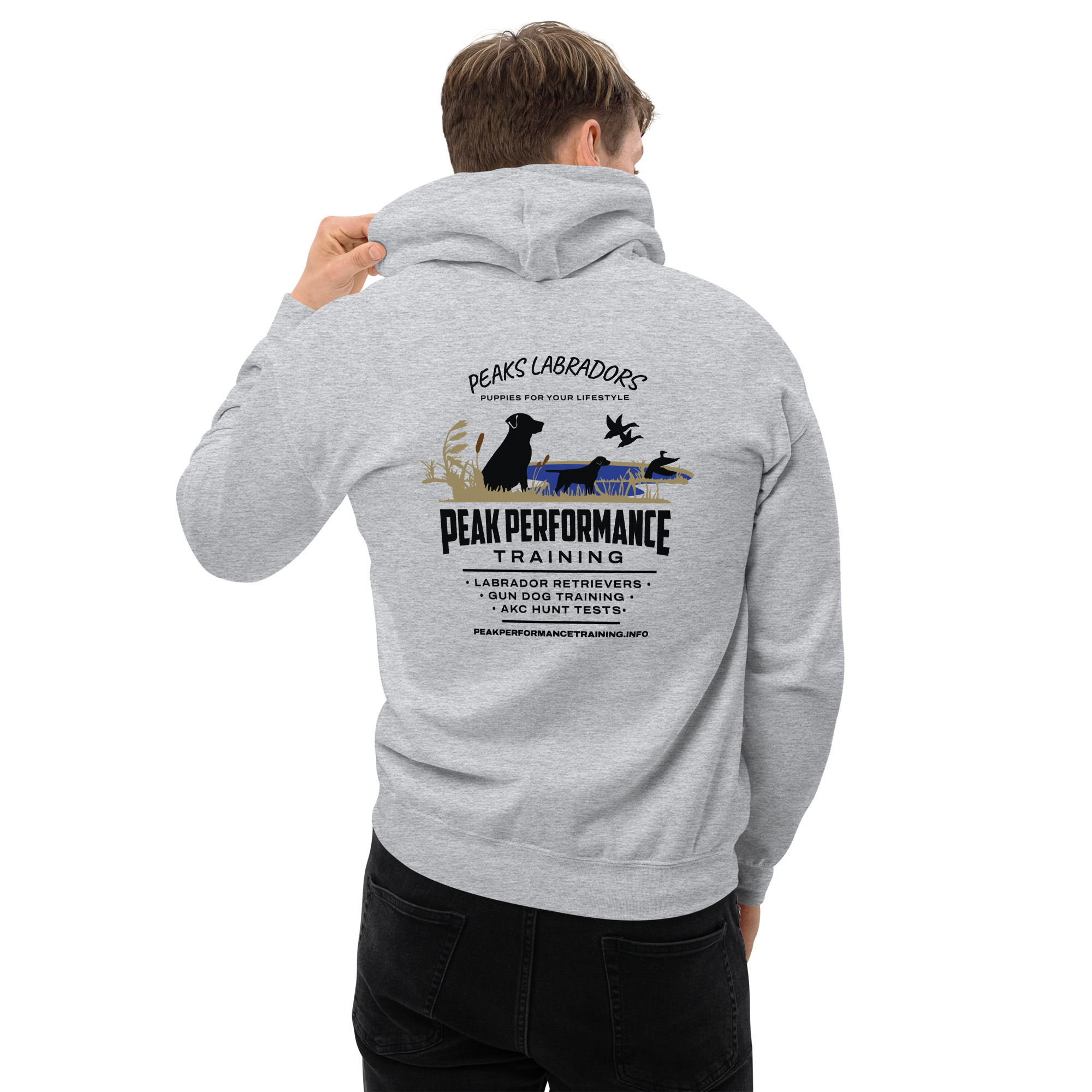 Unisex Hoodie-black lab-Peak Performance logo - Image 32